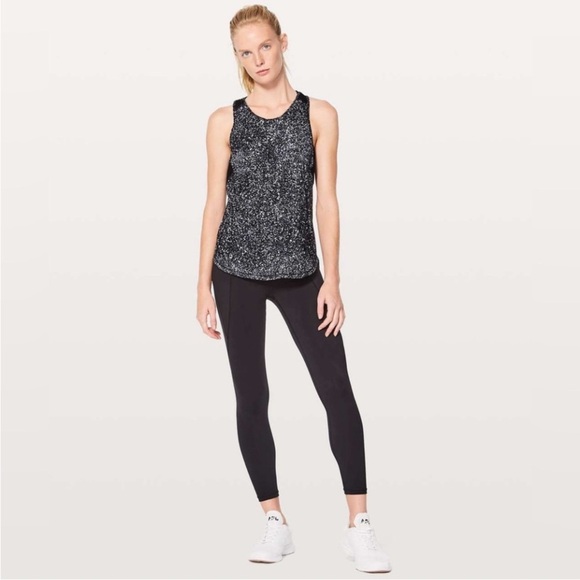 Lululemon Sculpt Tank Il in Splatter White Black Size 10 - Picture 4 of 6
